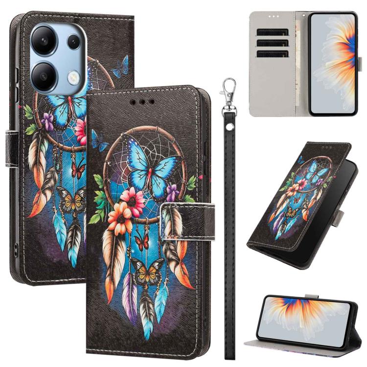 Painted Pattern Vegan Leather Phone Case with Strap, For Redmi A3 4G Global/A3X, For Redmi Turbo 3/Poco F6, For Redmi K70 Pro / K70, For Redmi Note 13 Pro 4G Global, For Redmi Note 13 4G Global, For Redmi K70E/Poco X6 Pro, For Redmi Note 13 5G Global  ...