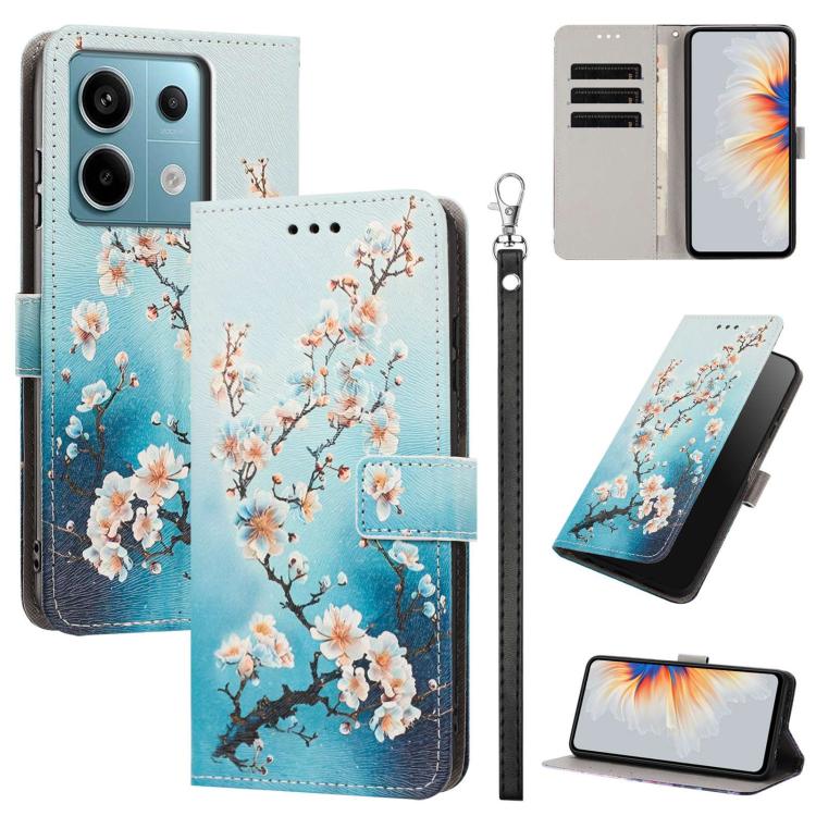 Painted Pattern Vegan Leather Phone Case with Strap, For Redmi A3 4G Global/A3X, For Redmi Turbo 3/Poco F6, For Redmi K70 Pro / K70, For Redmi Note 13 Pro 4G Global, For Redmi Note 13 4G Global, For Redmi K70E/Poco X6 Pro, For Redmi Note 13 5G Global  ...