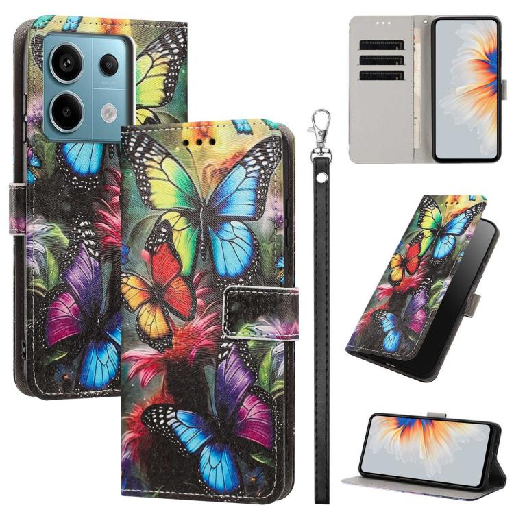 Painted Pattern Vegan Leather Phone Case with Strap, For Redmi A3 4G Global/A3X, For Redmi Turbo 3/Poco F6, For Redmi K70 Pro / K70, For Redmi Note 13 Pro 4G Global, For Redmi Note 13 4G Global, For Redmi K70E/Poco X6 Pro, For Redmi Note 13 5G Global  ...