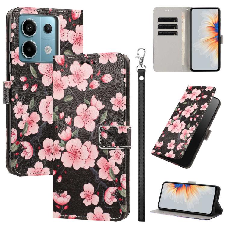 Painted Pattern Vegan Leather Phone Case with Strap, For Redmi A3 4G Global/A3X, For Redmi Turbo 3/Poco F6, For Redmi K70 Pro / K70, For Redmi Note 13 Pro 4G Global, For Redmi Note 13 4G Global, For Redmi K70E/Poco X6 Pro, For Redmi Note 13 5G Global  ...