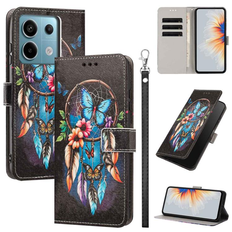 Painted Pattern Vegan Leather Phone Case with Strap, For Redmi A3 4G Global/A3X, For Redmi Turbo 3/Poco F6, For Redmi K70 Pro / K70, For Redmi Note 13 Pro 4G Global, For Redmi Note 13 4G Global, For Redmi K70E/Poco X6 Pro, For Redmi Note 13 5G Global  ...