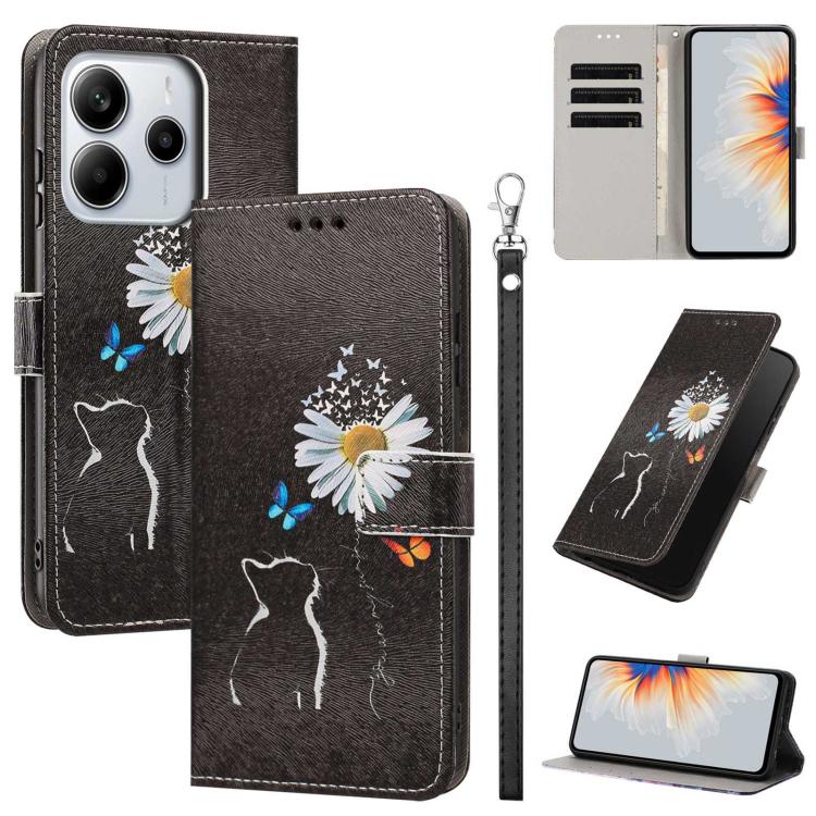 Painted Pattern Vegan Leather Phone Case with Strap, For Redmi 15 5G / 4G EU 171mm, For Redmi 15C 5G / 4G Global 171mm, For Redmi A5 4G 173.3mm, For Redmi A5 4G 171.7mm/Poco C71 4G, For Redmi Note 14 4G 164.84mm, For Redmi Note 14 Pro 5G/4G            ...