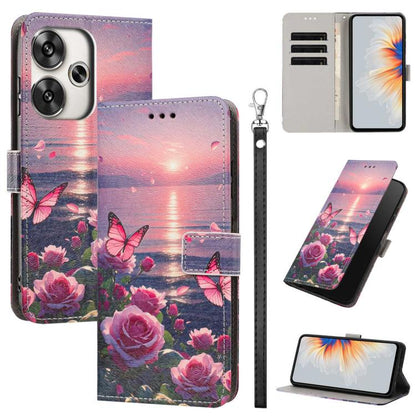 Painted Pattern Vegan Leather Phone Case with Strap, For Redmi A3 4G Global/A3X, For Redmi Turbo 3/Poco F6, For Redmi K70 Pro / K70, For Redmi Note 13 Pro 4G Global, For Redmi Note 13 4G Global, For Redmi K70E/Poco X6 Pro, For Redmi Note 13 5G Global  ...
