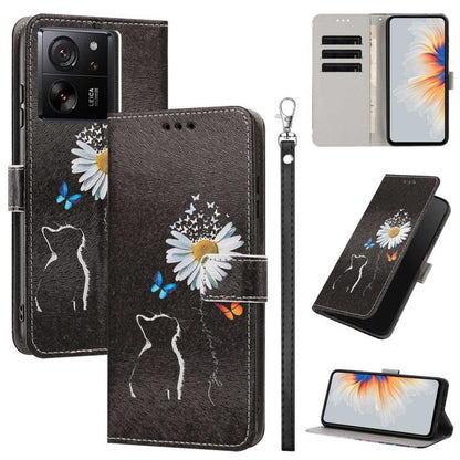 Painted Pattern Vegan Leather Phone Case with Strap, For Redmi A3 4G Global/A3X, For Redmi Turbo 3/Poco F6, For Redmi K70 Pro / K70, For Redmi Note 13 Pro 4G Global, For Redmi Note 13 4G Global, For Redmi K70E/Poco X6 Pro, For Redmi Note 13 5G Global  ...
