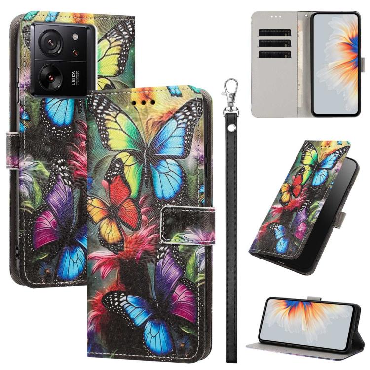 Painted Pattern Vegan Leather Phone Case with Strap, For Redmi A3 4G Global/A3X, For Redmi Turbo 3/Poco F6, For Redmi K70 Pro / K70, For Redmi Note 13 Pro 4G Global, For Redmi Note 13 4G Global, For Redmi K70E/Poco X6 Pro, For Redmi Note 13 5G Global  ...