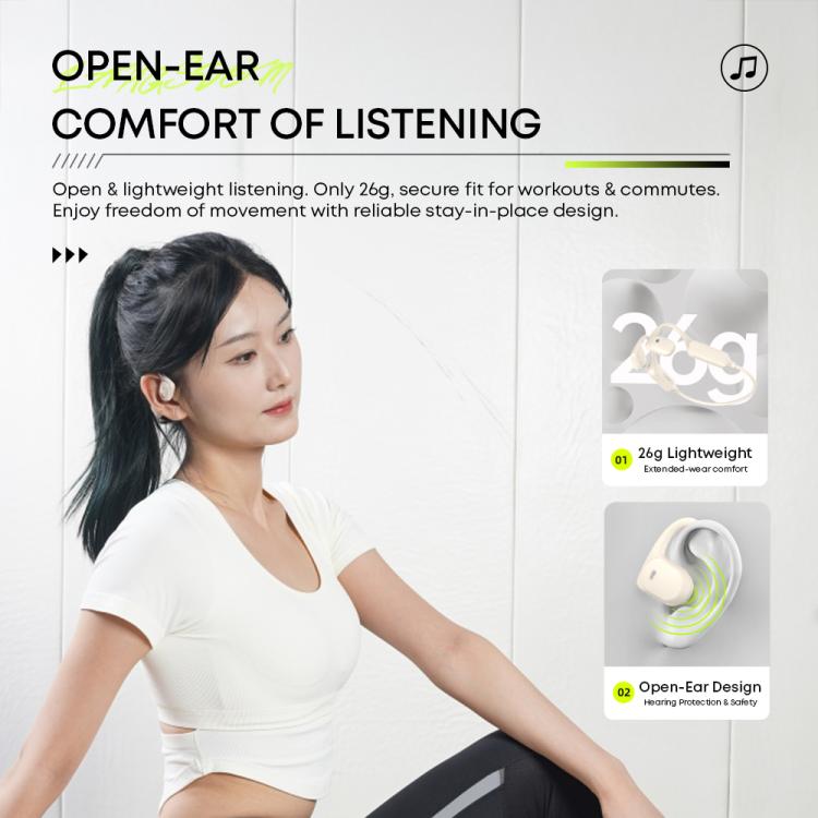 Langsdom AirWare BE10 Air Conductive Open Type Waterproof Bluetooth Sports Earphone with 32GB Memory