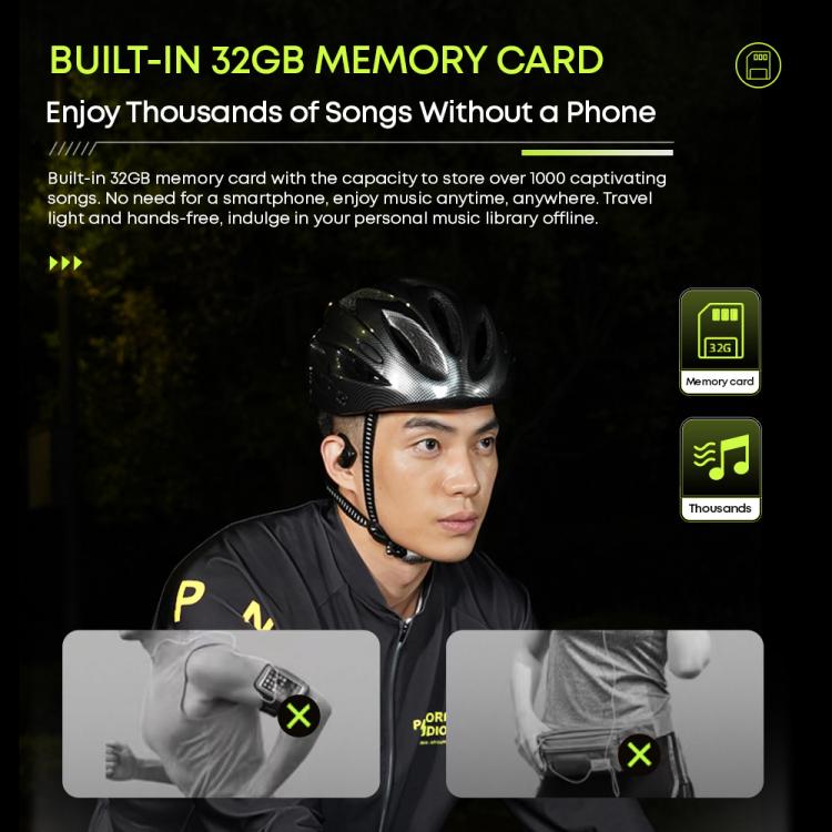Langsdom AirWare BE10 Air Conductive Open Type Waterproof Bluetooth Sports Earphone with 32GB Memory