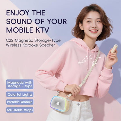 C22 Portable Karaoke Wireless Speaker with Microphone and Shoulder Strap