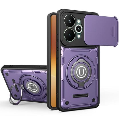 Sliding Camshield Holder Magnetic Phone Case, For Realme C100 4G / C100x / C100i 4G, For Realme C71 India / Note 70 4G, For Realme 15x 5G India / C85 5G, For Realme 15T 5G, For Realme 15 5G / 15 Pro 5G, For Realme C61 / C63 4G