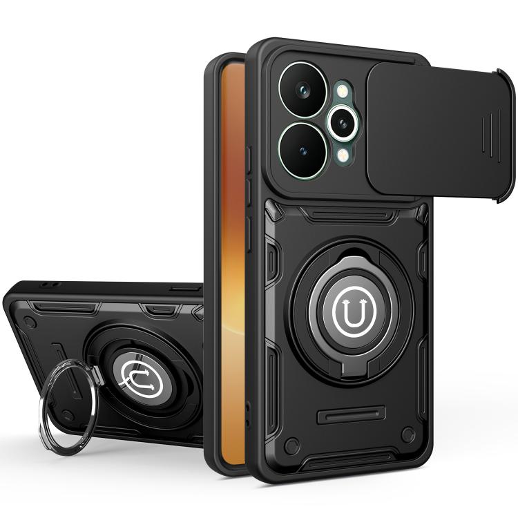 Sliding Camshield Holder Magnetic Phone Case, For Realme C100 4G / C100x / C100i 4G, For Realme C71 India / Note 70 4G, For Realme 15x 5G India / C85 5G, For Realme 15T 5G, For Realme 15 5G / 15 Pro 5G, For Realme C61 / C63 4G