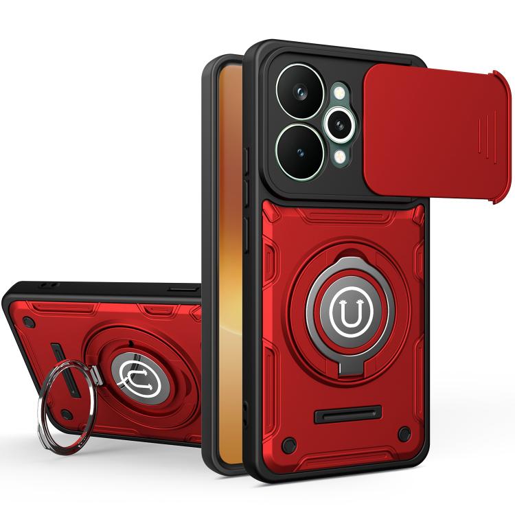 Sliding Camshield Holder Magnetic Phone Case, For Realme C100 4G / C100x / C100i 4G, For Realme C71 India / Note 70 4G, For Realme 15x 5G India / C85 5G, For Realme 15T 5G, For Realme 15 5G / 15 Pro 5G, For Realme C61 / C63 4G