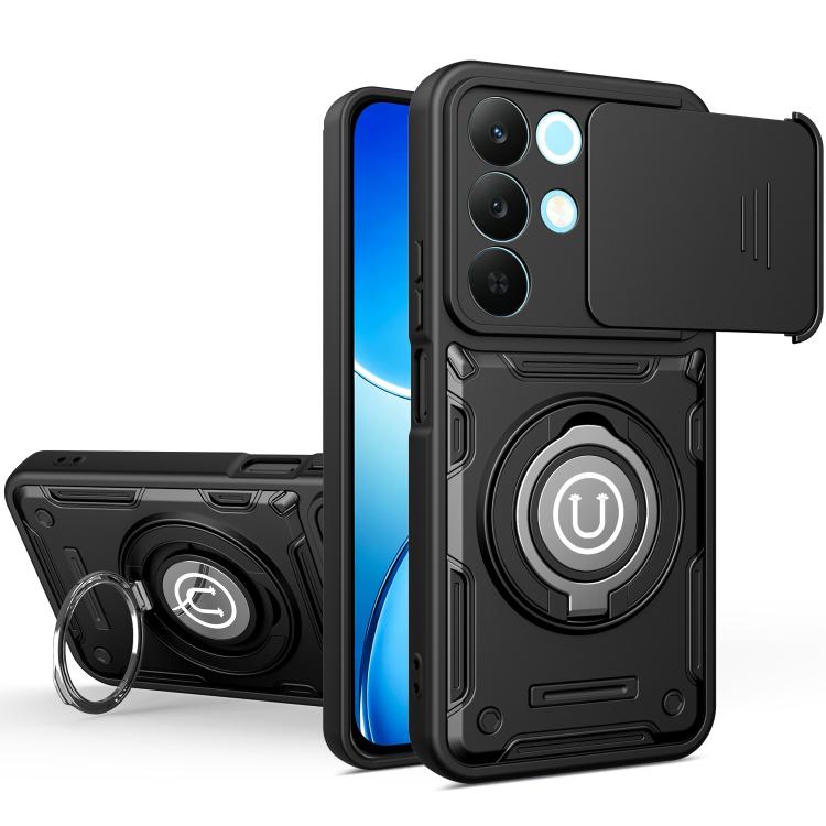 Sliding Camshield Holder Magnetic Phone Case, For Realme C100 4G / C100x / C100i 4G, For Realme C71 India / Note 70 4G, For Realme 15x 5G India / C85 5G, For Realme 15T 5G, For Realme 15 5G / 15 Pro 5G, For Realme C61 / C63 4G