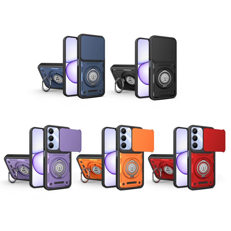 Sliding Camshield Holder Magnetic Phone Case, For Realme C100 4G / C100x / C100i 4G, For Realme 16 Pro+ 5G, For Realme 16 Pro 5G, For Realme C71 India / Note 70 4G, For Realme 15x 5G India / C85 5G, For Realme 15T 5G, For Realme 15 5G / 15 Pro 5G      ...