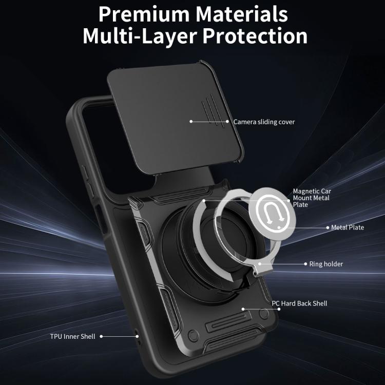 Sliding Camshield Holder Magnetic Phone Case, For Realme C100 4G / C100x / C100i 4G, For Realme 16 Pro+ 5G, For Realme 16 Pro 5G, For Realme C71 India / Note 70 4G, For Realme 15x 5G India / C85 5G, For Realme 15T 5G, For Realme 15 5G / 15 Pro 5G      ...