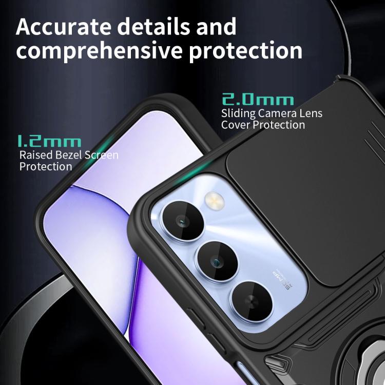 Sliding Camshield Holder Magnetic Phone Case, For Realme C100 4G / C100x / C100i 4G, For Realme 16 Pro+ 5G, For Realme 16 Pro 5G, For Realme C71 India / Note 70 4G, For Realme 15x 5G India / C85 5G, For Realme 15T 5G, For Realme 15 5G / 15 Pro 5G      ...