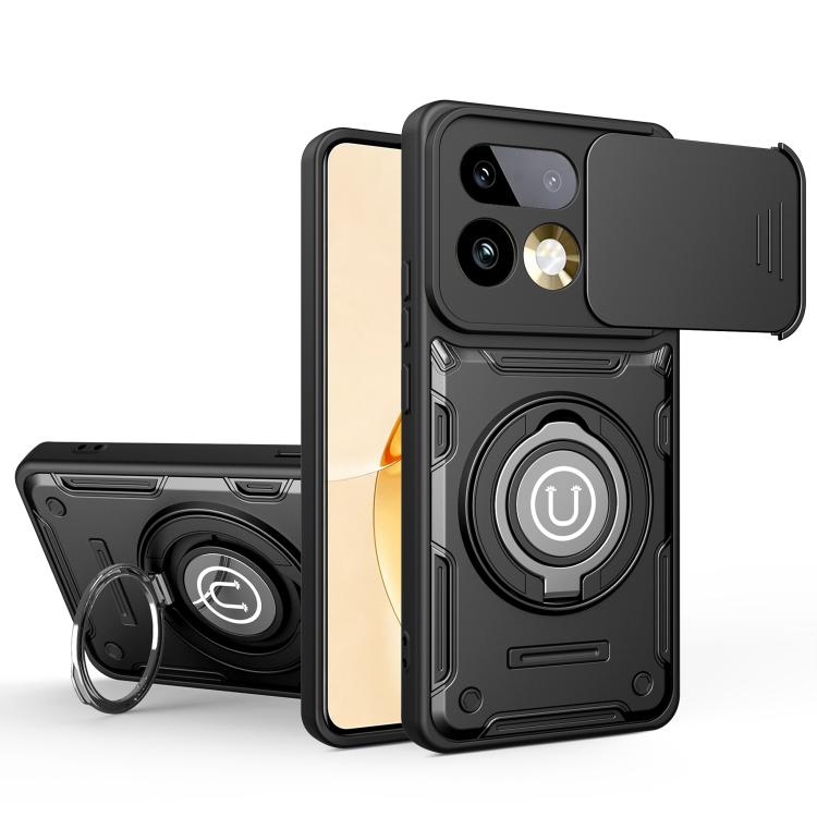Sliding Camshield Holder Magnetic Phone Case, For Realme C100 4G / C100x / C100i 4G, For Realme 16 Pro+ 5G, For Realme 16 Pro 5G, For Realme C71 India / Note 70 4G, For Realme 15x 5G India / C85 5G, For Realme 15T 5G, For Realme 15 5G / 15 Pro 5G      ...