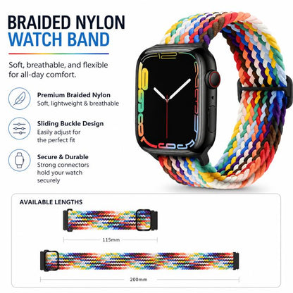 5er Pack xDfind Schiebeschnalle Nylon geflochtenes Uhrenarmband, für Apple Watch 42 / 44 / 45 / 46 / 49mm, für Apple Watch 38 / 40 / 41 / S11 42mm