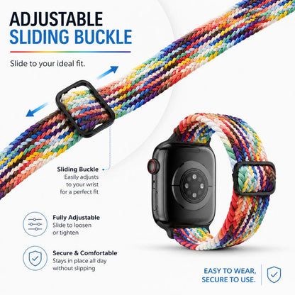 5er Pack xDfind Schiebeschnalle Nylon geflochtenes Uhrenarmband, für Apple Watch 42 / 44 / 45 / 46 / 49mm, für Apple Watch 38 / 40 / 41 / S11 42mm