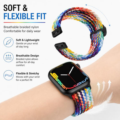 5er Pack xDfind Schiebeschnalle Nylon geflochtenes Uhrenarmband, für Apple Watch 42 / 44 / 45 / 46 / 49mm, für Apple Watch 38 / 40 / 41 / S11 42mm