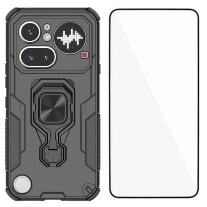 WANLONFENG Metal Kickstand Phone Case with Screen Protector, For Nothing Phone 4a Pro