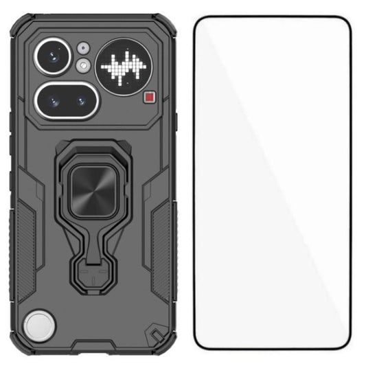 WANLONFENG Metal Kickstand Phone Case with Screen Protector, For Nothing Phone 4a Pro
