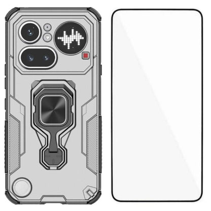 WANLONFENG Metal Kickstand Phone Case with Screen Protector, For Nothing Phone 4a Pro