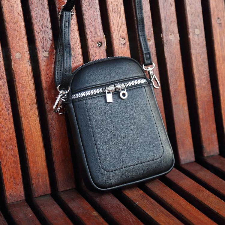 Mini Lambskin Texture Crossbody Phone Bag