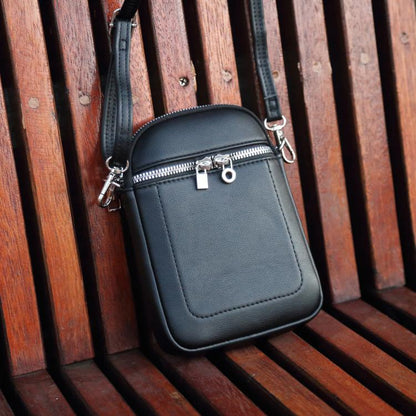 Mini Lambskin Texture Crossbody Phone Bag