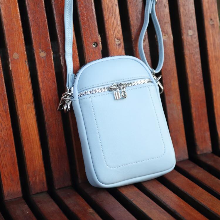 Mini Lambskin Texture Crossbody Phone Bag