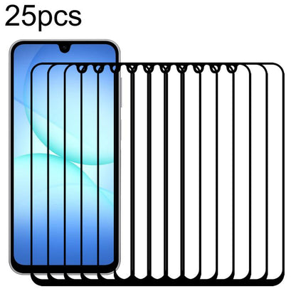 25pcs High Aluminum Full Screen Silk Printing Tempered Glass Film, For Galaxy Buddy5 5G, For Galaxy F07e 4G