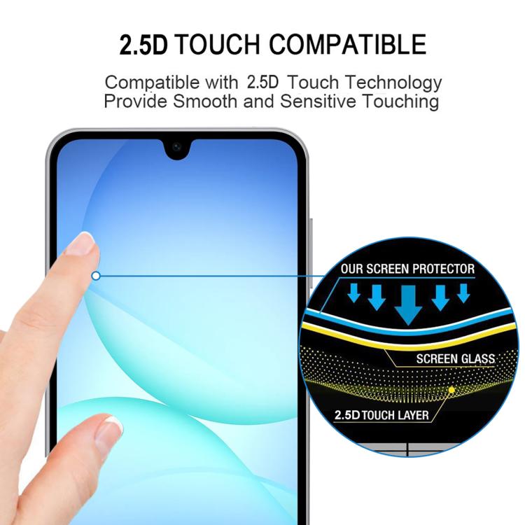 25pcs High Aluminum Full Screen Silk Printing Tempered Glass Film, For Galaxy Buddy5 5G, For Galaxy F07e 4G