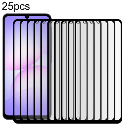 25pcs High Aluminum Full Screen Silk Printing Tempered Glass Film, For Galaxy A08 4G, For Galaxy A08 5G, For Galaxy A18 4G, For Galaxy A18 5G, For Galaxy M47 5G, For Galaxy Buddy5 5G, For Galaxy F07e 4G