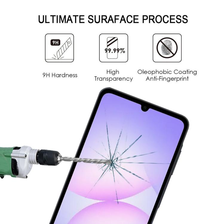 25pcs High Aluminum Full Screen Silk Printing Tempered Glass Film, For Galaxy A08 4G, For Galaxy A08 5G, For Galaxy A18 4G, For Galaxy A18 5G, For Galaxy M47 5G, For Galaxy Buddy5 5G, For Galaxy F07e 4G