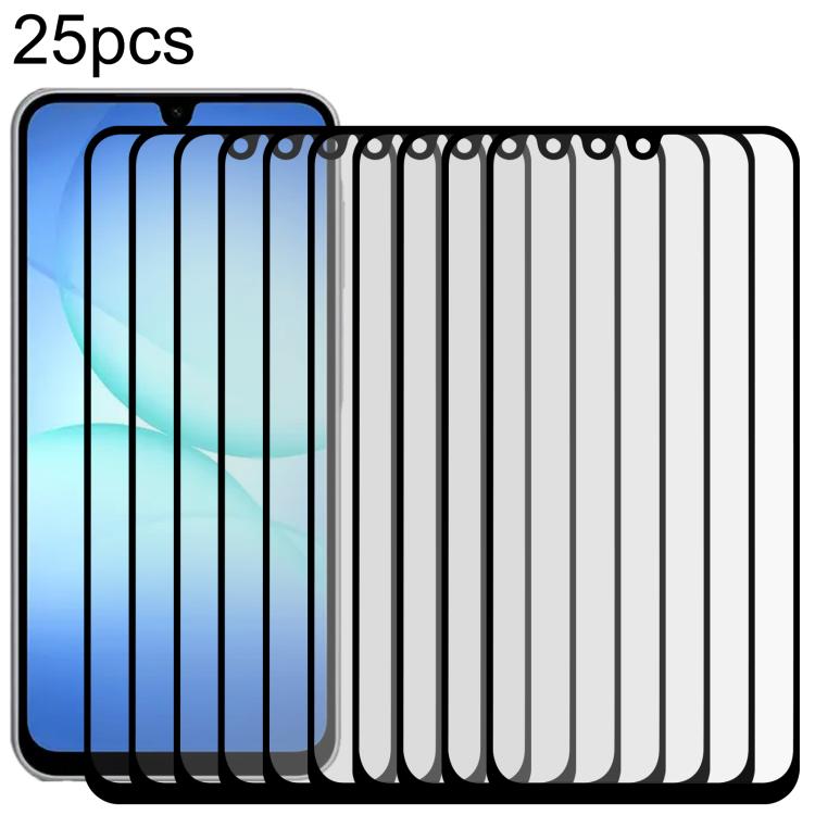 25pcs High Aluminum Full Screen Silk Printing Tempered Glass Film, For Galaxy A08 4G, For Galaxy A08 5G, For Galaxy A18 4G, For Galaxy A18 5G, For Galaxy M47 5G, For Galaxy Buddy5 5G, For Galaxy F07e 4G