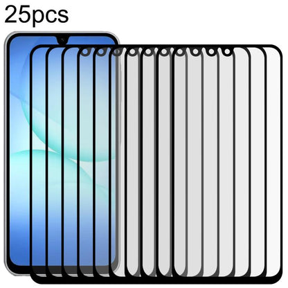 25pcs High Aluminum Full Screen Silk Printing Tempered Glass Film, For Galaxy A08 4G, For Galaxy A08 5G, For Galaxy A18 4G, For Galaxy A18 5G, For Galaxy M47 5G, For Galaxy Buddy5 5G, For Galaxy F07e 4G