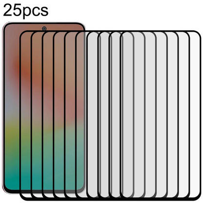 25pcs High Aluminum Full Screen Silk Printing Tempered Glass Film, For Galaxy A08 4G, For Galaxy A08 5G, For Galaxy A18 4G, For Galaxy A18 5G, For Galaxy M47 5G, For Galaxy Buddy5 5G, For Galaxy F07e 4G
