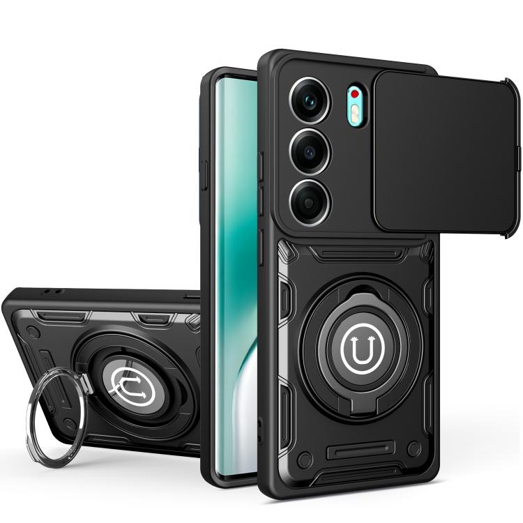 Sliding Camshield Holder Magnetic Phone Case, For Tecno Spark Go 3 / Pop 20 4G, For Tecno Camon 50 Pro 4G / 50 Ultra 5G, For Tecno Spark 40C, For Tecno Spark Go 2 4G / Pop 10, For Tecno Spark 40 Pro+ 4G, For Tecno Spark 40 Pro 4G, For Tecno Spark 40 4G...