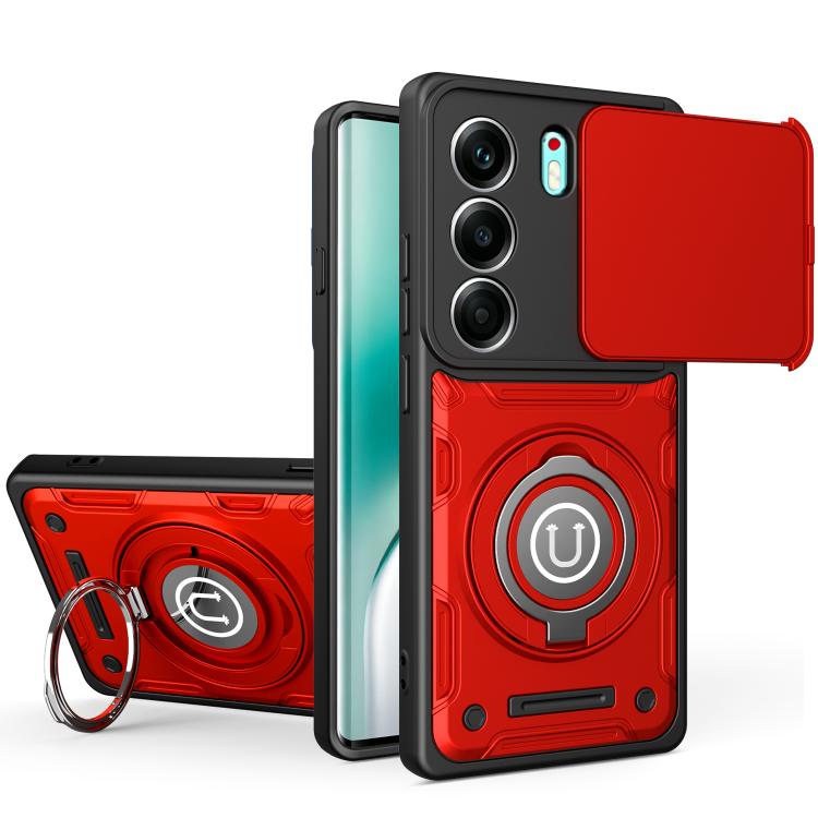 Sliding Camshield Holder Magnetic Phone Case, For Tecno Spark Go 3 / Pop 20 4G, For Tecno Camon 50 Pro 4G / 50 Ultra 5G, For Tecno Spark 40C, For Tecno Spark Go 2 4G / Pop 10, For Tecno Spark 40 Pro+ 4G, For Tecno Spark 40 Pro 4G, For Tecno Spark 40 4G...
