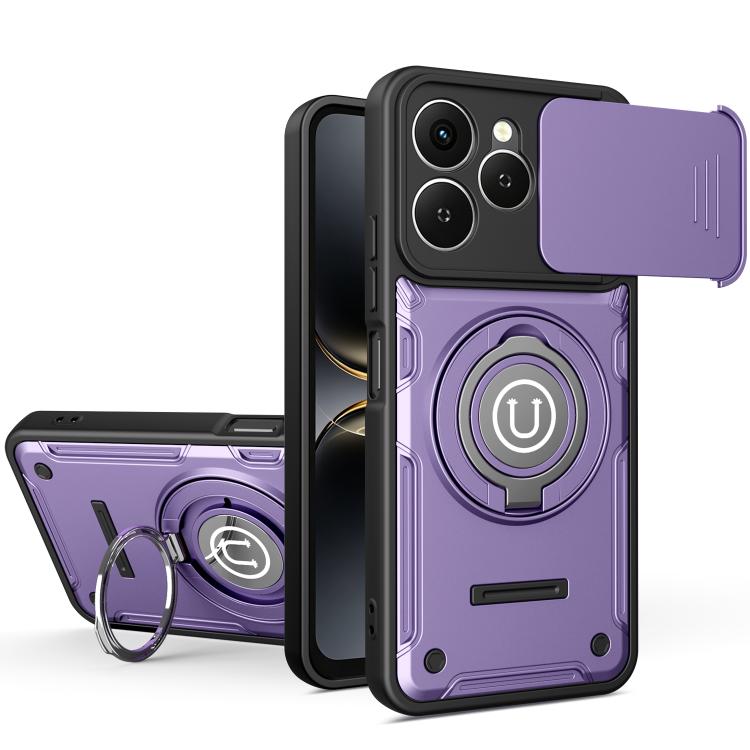 Sliding Camshield Holder Magnetic Phone Case, For Tecno Spark Go 3 / Pop 20 4G, For Tecno Camon 50 Pro 4G / 50 Ultra 5G, For Tecno Spark 40C, For Tecno Spark Go 2 4G / Pop 10, For Tecno Spark 40 Pro+ 4G, For Tecno Spark 40 Pro 4G, For Tecno Spark 40 4G...