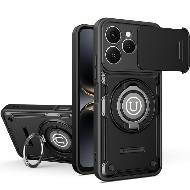 Sliding Camshield Holder Magnetic Phone Case, For Tecno Spark Go 3 / Pop 20 4G, For Tecno Camon 50 Pro 4G / 50 Ultra 5G, For Tecno Spark 40C, For Tecno Spark Go 2 4G / Pop 10, For Tecno Spark 40 Pro+ 4G, For Tecno Spark 40 Pro 4G, For Tecno Spark 40 4G...