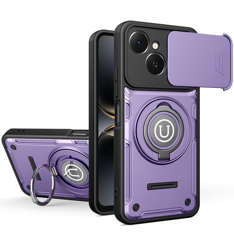 Sliding Camshield Holder Magnetic Phone Case, For Tecno Spark Go 3 / Pop 20 4G, For Tecno Camon 50 Pro 4G / 50 Ultra 5G, For Tecno Spark 40C, For Tecno Spark Go 2 4G / Pop 10, For Tecno Spark 40 Pro+ 4G, For Tecno Spark 40 Pro 4G, For Tecno Spark 40 4G...