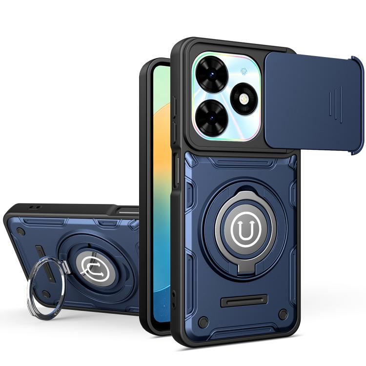 Sliding Camshield Holder Magnetic Phone Case, For Tecno Spark Go 3 / Pop 20 4G, For Tecno Camon 50 Pro 4G / 50 Ultra 5G, For Tecno Spark 40C, For Tecno Spark Go 2 4G / Pop 10, For Tecno Spark 40 Pro+ 4G, For Tecno Spark 40 Pro 4G, For Tecno Spark 40 4G...