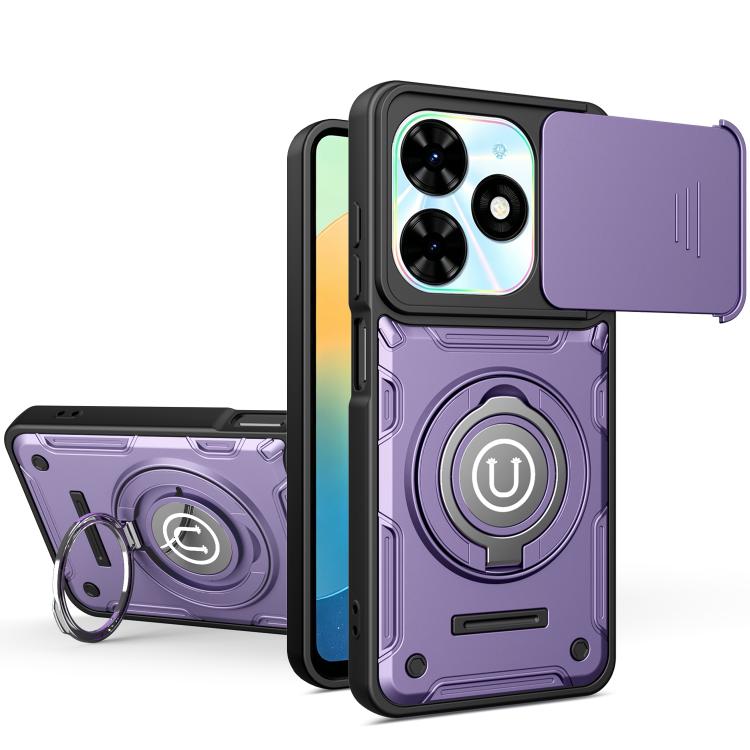 Sliding Camshield Holder Magnetic Phone Case, For Tecno Spark Go 3 / Pop 20 4G, For Tecno Camon 50 Pro 4G / 50 Ultra 5G, For Tecno Spark 40C, For Tecno Spark Go 2 4G / Pop 10, For Tecno Spark 40 Pro+ 4G, For Tecno Spark 40 Pro 4G, For Tecno Spark 40 4G...