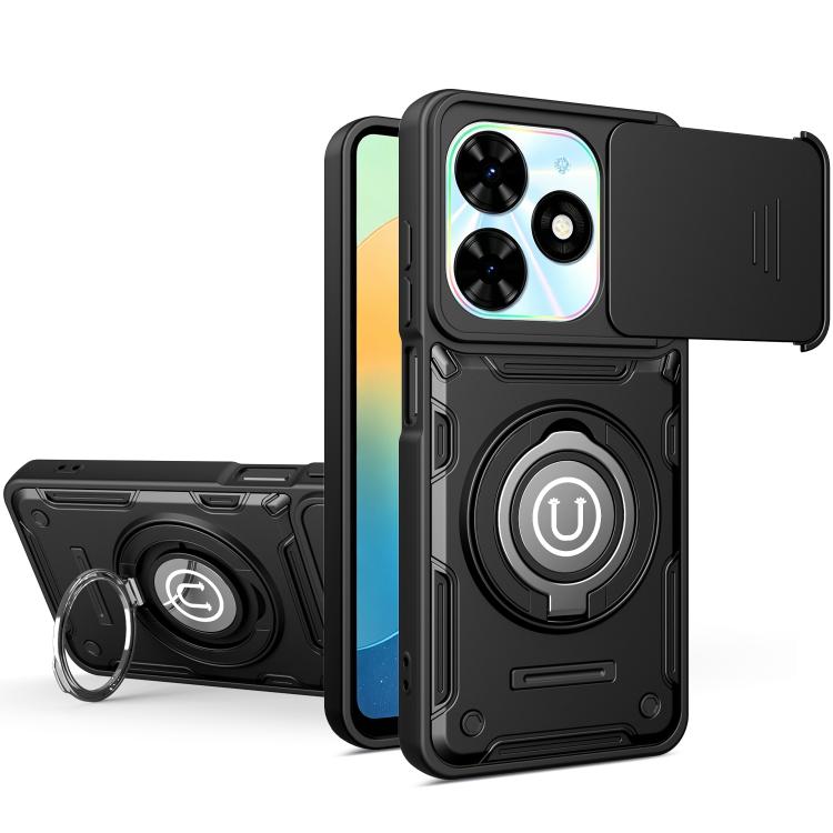 Sliding Camshield Holder Magnetic Phone Case, For Tecno Spark Go 3 / Pop 20 4G, For Tecno Camon 50 Pro 4G / 50 Ultra 5G, For Tecno Spark 40C, For Tecno Spark Go 2 4G / Pop 10, For Tecno Spark 40 Pro+ 4G, For Tecno Spark 40 Pro 4G, For Tecno Spark 40 4G...