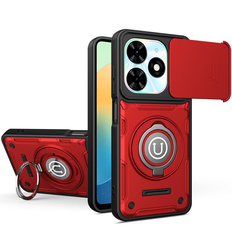 Sliding Camshield Holder Magnetic Phone Case, For Tecno Spark Go 3 / Pop 20 4G, For Tecno Camon 50 Pro 4G / 50 Ultra 5G, For Tecno Spark 40C, For Tecno Spark Go 2 4G / Pop 10, For Tecno Spark 40 Pro+ 4G, For Tecno Spark 40 Pro 4G, For Tecno Spark 40 4G...