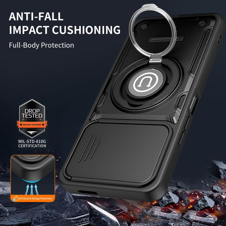 Sliding Camshield Holder Magnetic Phone Case, For Tecno Spark Go 3 / Pop 20 4G, For Tecno Camon 50 Pro 4G / 50 Ultra 5G, For Tecno Spark 40C, For Tecno Spark Go 2 4G / Pop 10, For Tecno Spark 40 Pro+ 4G, For Tecno Spark 40 Pro 4G, For Tecno Spark 40 4G...