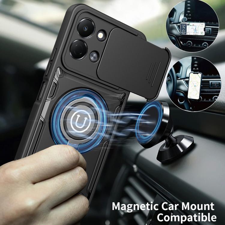 Sliding Camshield Holder Magnetic Phone Case, For Tecno Spark Go 3 / Pop 20 4G, For Tecno Camon 50 Pro 4G / 50 Ultra 5G, For Tecno Spark 40C, For Tecno Spark Go 2 4G / Pop 10, For Tecno Spark 40 Pro+ 4G, For Tecno Spark 40 Pro 4G, For Tecno Spark 40 4G...