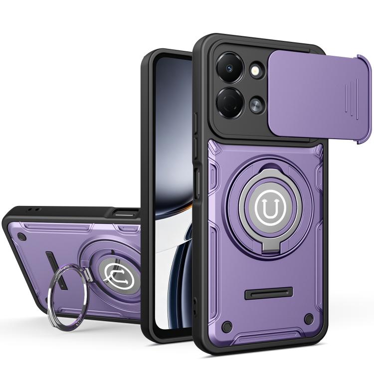 Sliding Camshield Holder Magnetic Phone Case, For Tecno Spark Go 3 / Pop 20 4G, For Tecno Camon 50 Pro 4G / 50 Ultra 5G, For Tecno Spark 40C, For Tecno Spark Go 2 4G / Pop 10, For Tecno Spark 40 Pro+ 4G, For Tecno Spark 40 Pro 4G, For Tecno Spark 40 4G...
