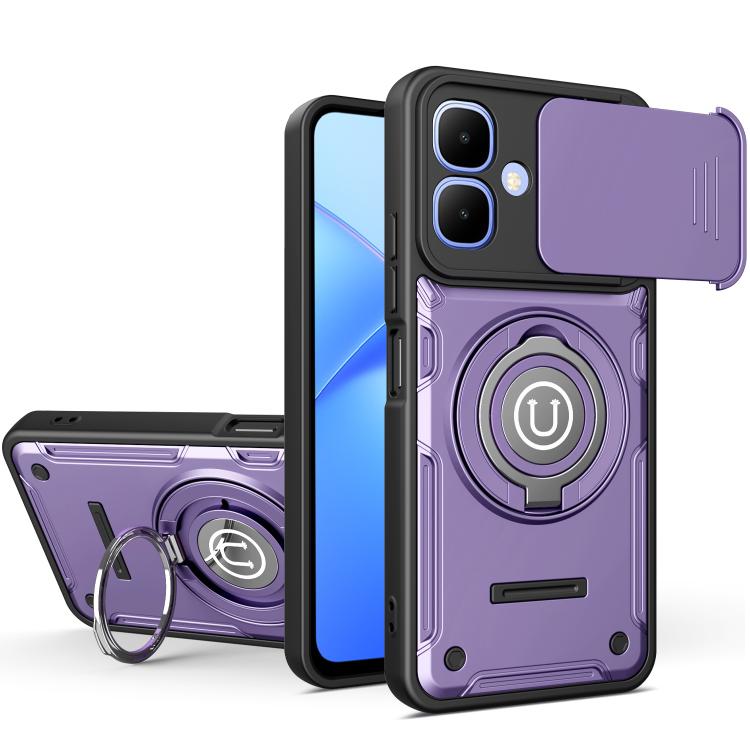 Sliding Camshield Holder Magnetic Phone Case, For Tecno Spark Go 3 / Pop 20 4G, For Tecno Camon 50 Pro 4G / 50 Ultra 5G, For Tecno Spark 40C, For Tecno Spark Go 2 4G / Pop 10, For Tecno Spark 40 Pro+ 4G, For Tecno Spark 40 Pro 4G, For Tecno Spark 40 4G...