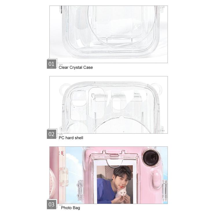Kit d'autocollants DIY pour sac photo Crystal Shell avec bandoulière, pour FUJIFILM instax mini 13